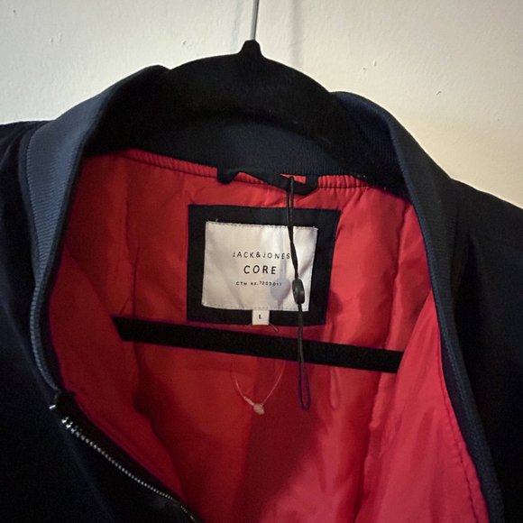 Jack & Jones Dark Navy Bomber Jacket - Large - Picture 2 of 3